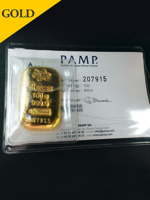 PAMP Suisse 100 gram Casting Gold Bar