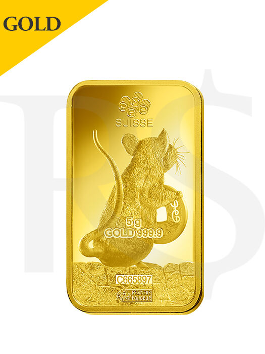 PAMP Suisse Lunar Rat 5 gram Gold Bar