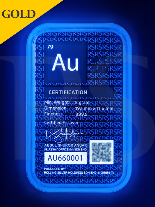 AUGoldBar 5 gram 999.9 Gold Bar