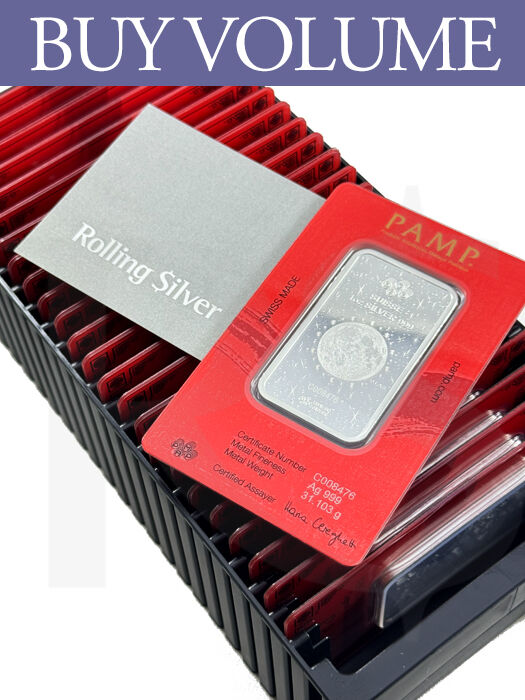 Buy Volume: Box of 25 or more PAMP Suisse Legend Dragon 1 oz Silver Bar