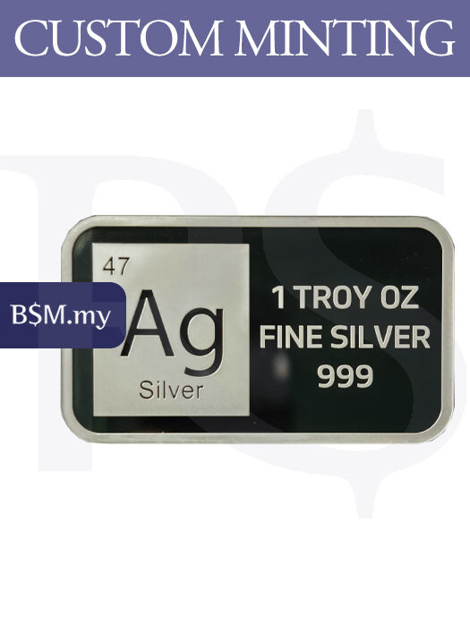 Custom Minting Service: AG 1 oz 999 Silver Bar