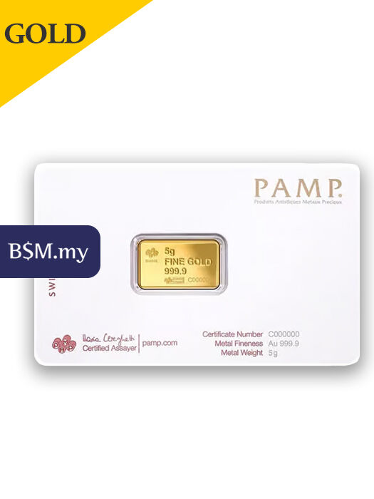 PAMP America Buffalo 5 gram Gold Bar