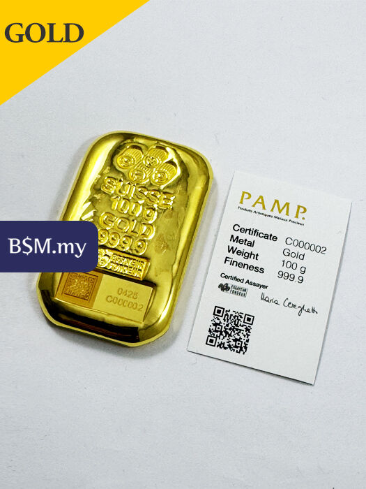 PAMP Suisse 100 gram Casting Gold Bar