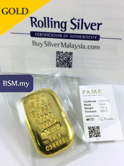 PAMP Suisse 100 gram Casting Gold Bar