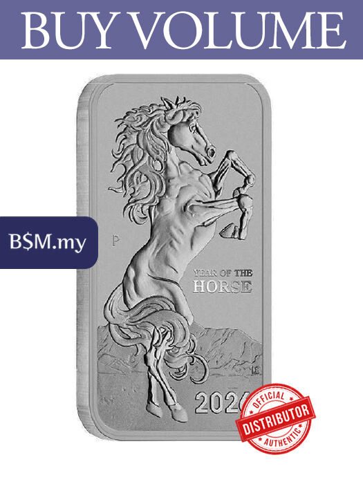 2026 Perth Mint Horse Rectangular Coin 1 oz Silver (Tube of 20)