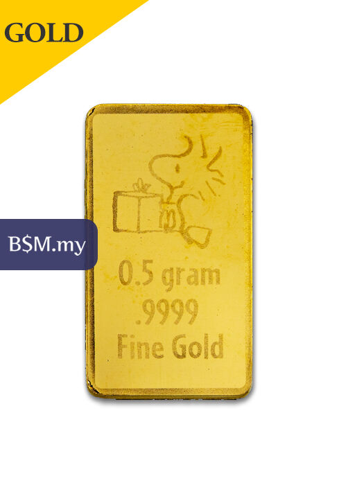 Peanuts Christmas Charlie Brown & Snoopy 0.5 gram Gold Bar