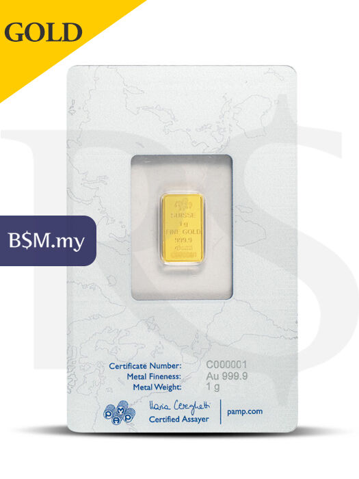 PAMP Suisse Rosa 1 gram 999 Gold Bar