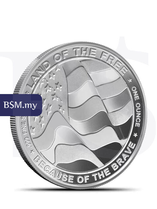 1 oz Silver Round US Navy Because of the Brave