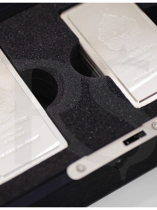 Hand Brushed Aluminum Case for Scottsdale Silver Stacker Bar