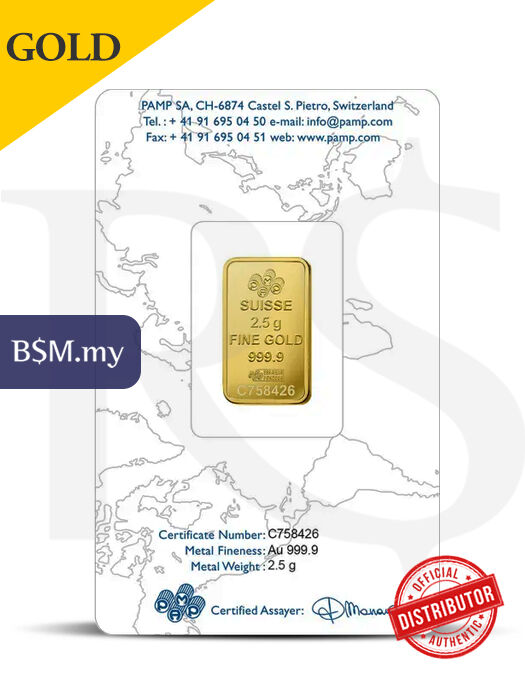 PAMP Suisse Rosa 2.5 gram 999 Gold Bar