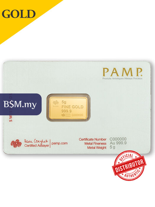 PAMP America Free Bald Eagle 5 gram Gold Bar