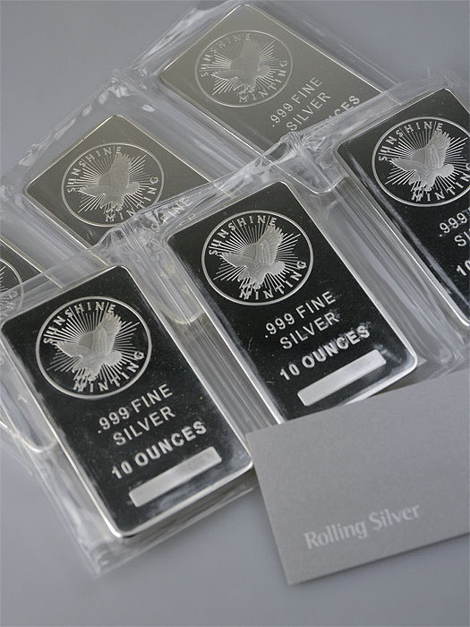 Buy Volume: 5 or more Sunshine Mint Silver Bar 10 oz (With MINT MARK SI™)