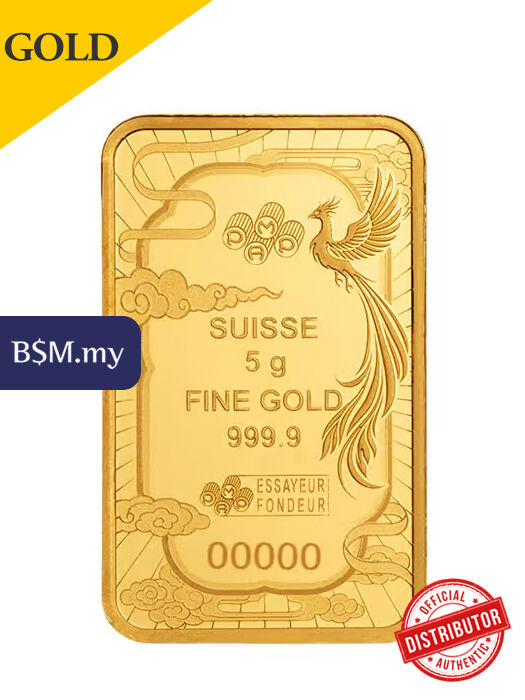 PAMP Good Luck Phoenix 5 gram Gold Bar