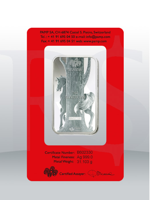 PAMP Suisse Lunar Horse 1 oz Silver Bar