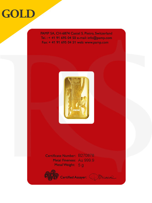 PAMP Suisse Lunar Horse 5 gram 999 Gold Bar