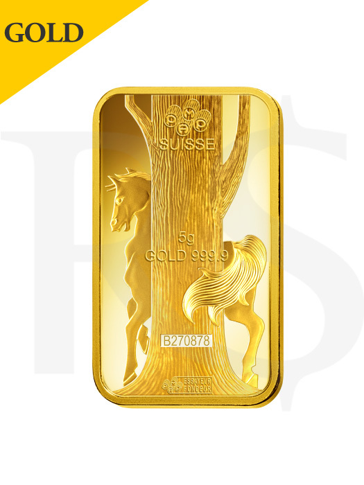 PAMP Suisse Lunar Horse 5 gram 999 Gold Bar