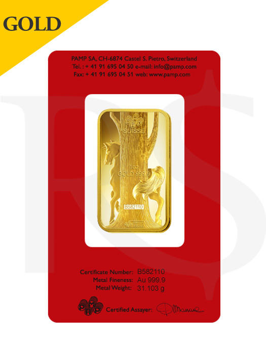 PAMP Suisse Lunar Horse 1 oz (31.1g) 999 Gold Bar