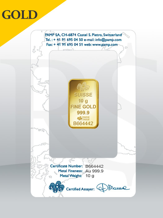 PAMP Suisse Lady Fortuna 10 gram 999 Gold Bar