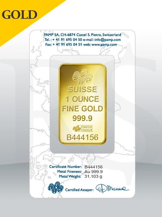 PAMP Suisse Lady Fortuna 1 oz (31.1g) Gold Bar