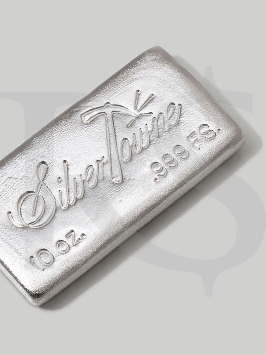 Silvertowne Hand Poured 10 oz Silver Bar