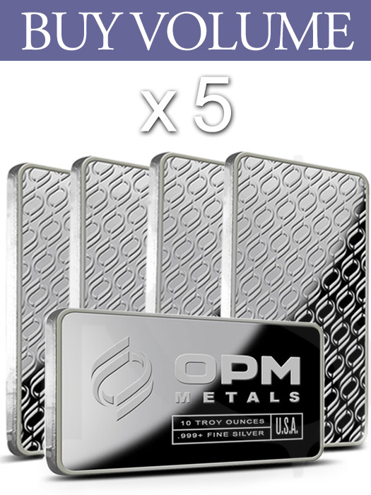 Buy Volume: 5 or more Ohio Precious Metals (OPM) 10 oz Silver Bar