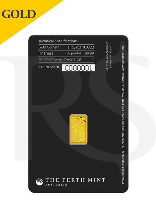 Perth Mint 1 gram 999 Gold Bar