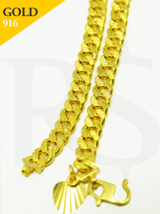Bracelet Curb Diamond Pattern 916 Gold 5.4 gram