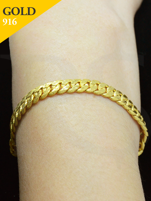 Bracelet Curb Diamond Pattern 916 Gold 5 1 Gram Buy Silver Malaysia