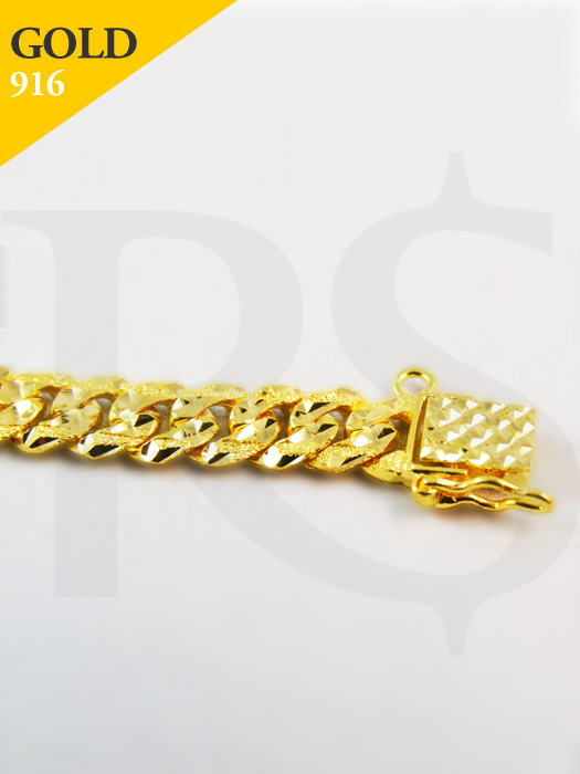 Bracelet Curb Diamond Pattern 916 Gold 15.15 gram