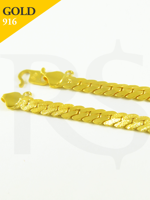Design Pattern 916 Shop Bracelet Curb Diamond Pattern 916 Gold 3.15 gram: High-Quality ...