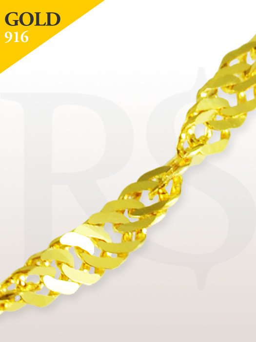 Necklace Curb Twist 916 Gold 5.3 gram