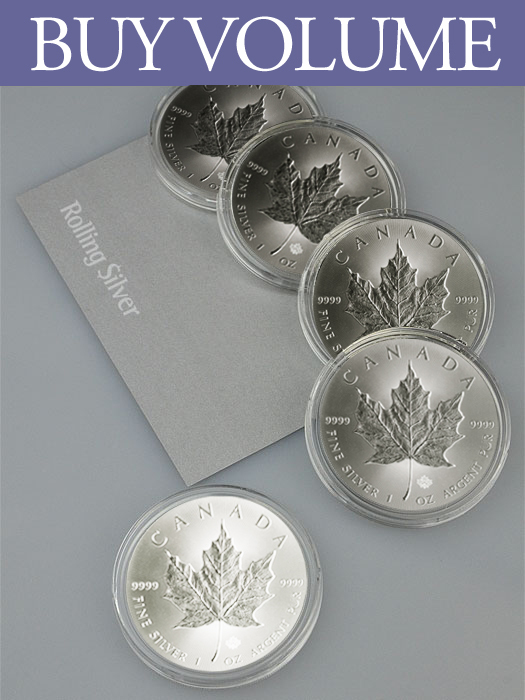 Buy Volume: 5 or more 2014 Canada Maple Leaf 1 oz Silver Coin (with Capsule)