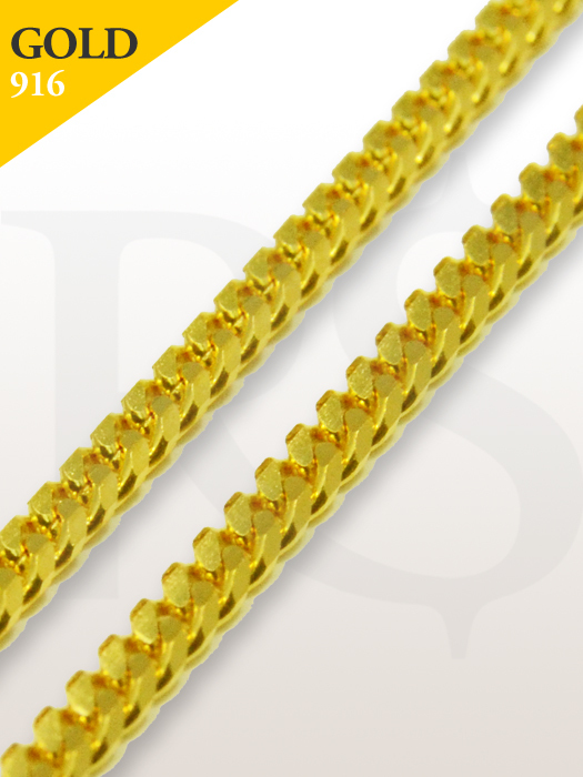 Necklace Curb Flat 916 Gold 2.6 gram