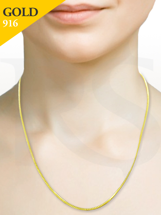 Necklace Curb Flat 916 Gold 2.6 gram