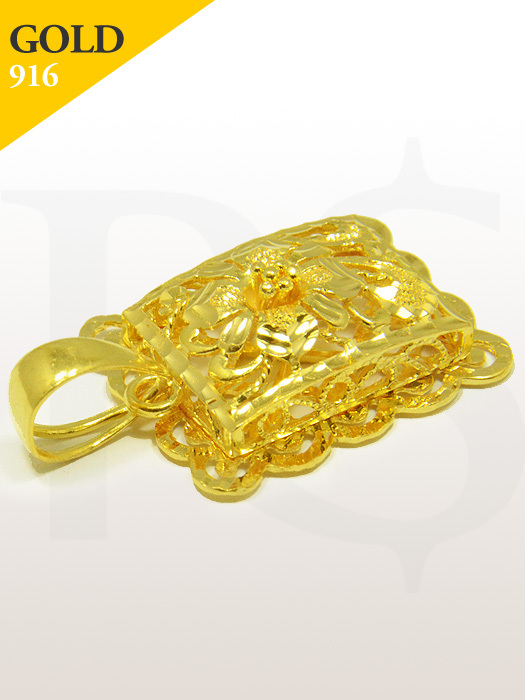 Pendant Square Flower Edge 916 Gold 5.4 gram