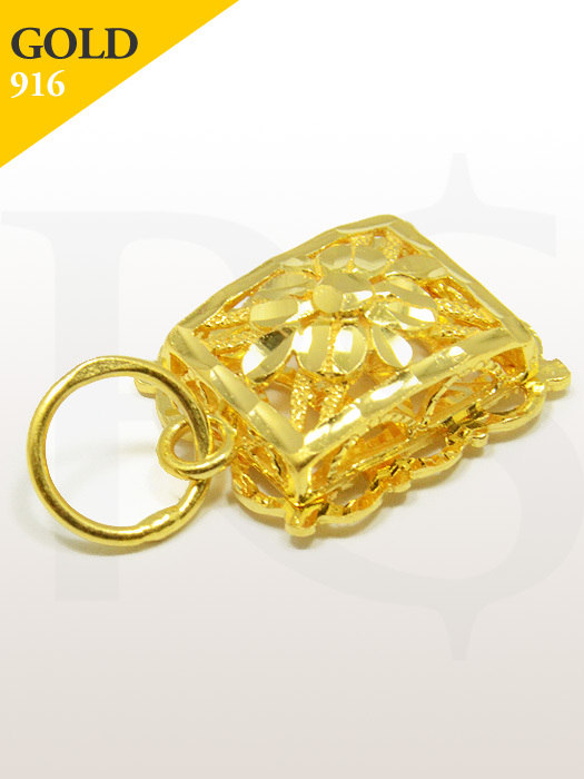 Pendant Square Flower Edge 916 Gold 2.3 gram