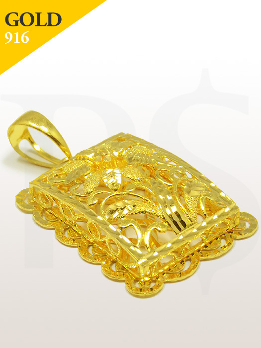Pendant Square Flower Edge 916 Gold 12.1 gram