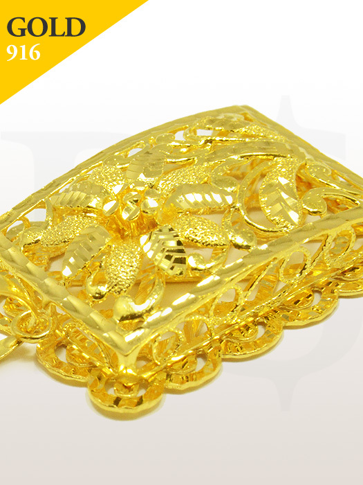 Pendant Square Flower Edge 916 Gold 12.1 gram