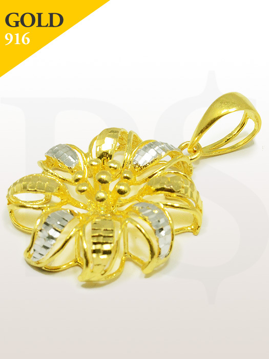 Pendant Laser 3D Flower 916 Gold 5.9 gram