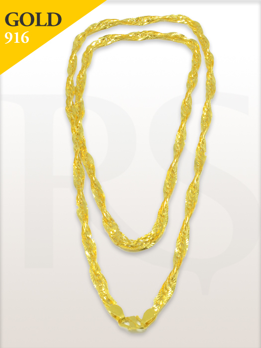 Necklace 3 Curb Twist 916 Gold 25 45 Gram Buy Silver Malaysia