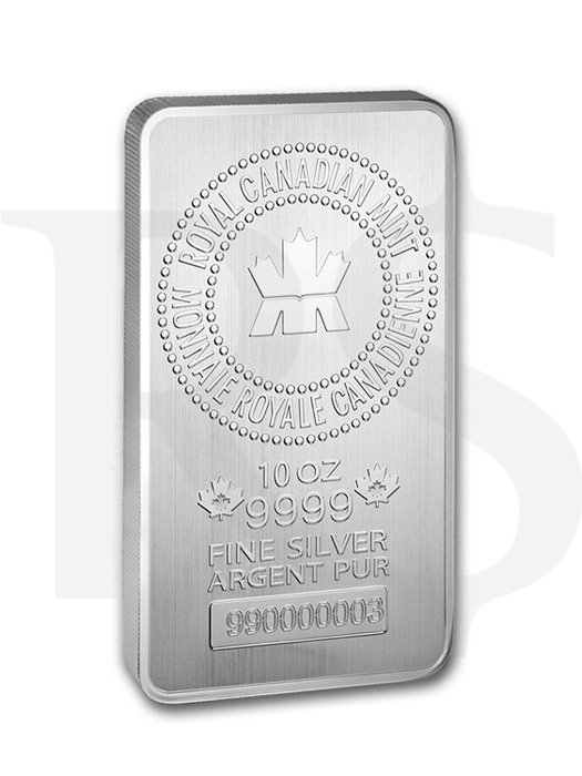 Royal Canadian Mint (RCM) .9999 Pure 10 oz Silver Bar