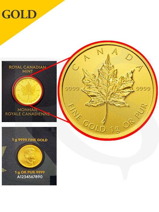 2014 RCM 1 gram 9999 Gold Coin (MapleGram25™ Design)