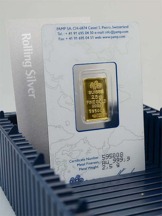 PAMP Suisse Lady Fortuna 2.5 gram 999 Gold Bar