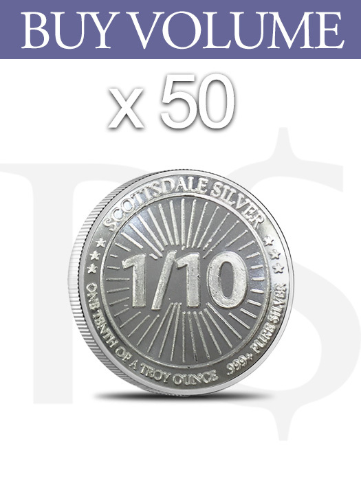 Scottsdale 1/10 oz Silver Round (Tube of 50)