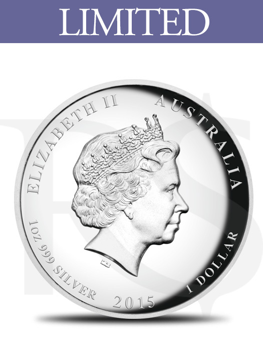 2015 Perth Mint Lunar Goat 1 oz High Relief Silver Proof Coin