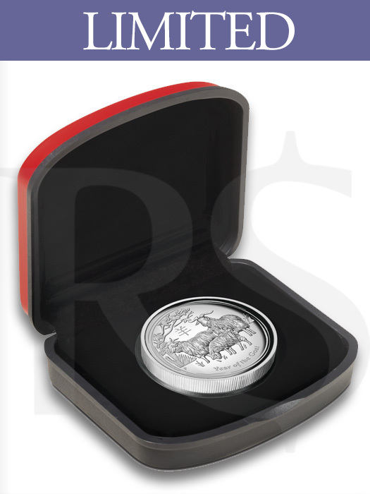 2015 Perth Mint Lunar Goat 1 oz High Relief Silver Proof Coin