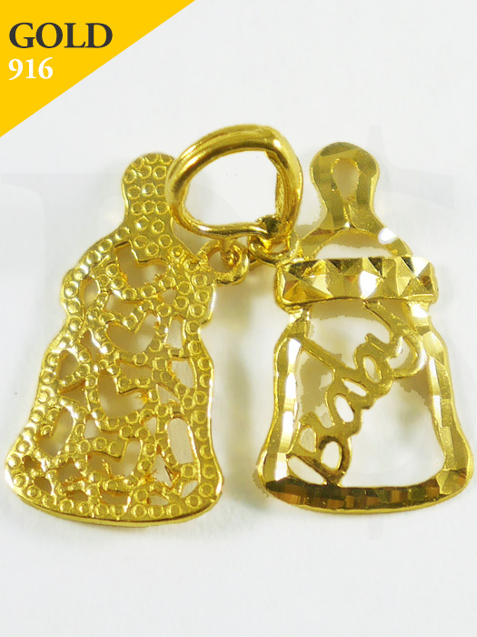 Baby Bottle Pendant 916 Gold 1.3 gram