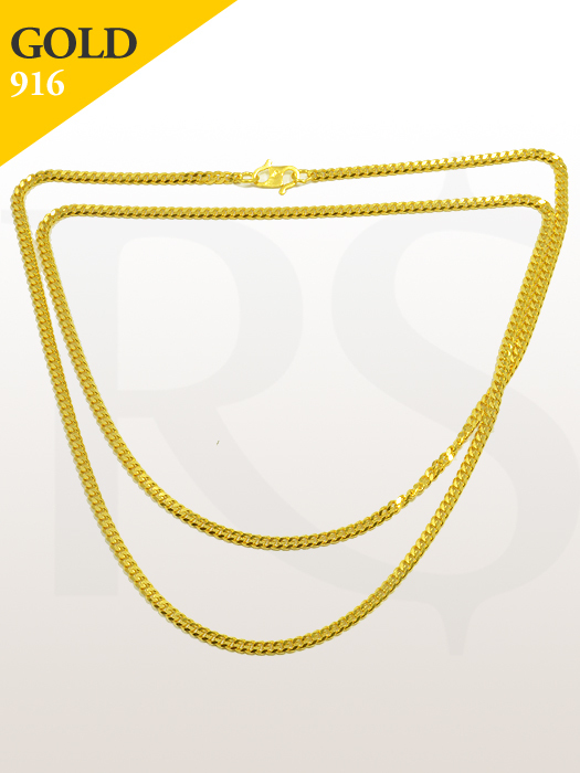 Necklace Curb Flat 916 Gold 11.4 gram