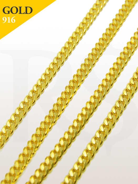 Necklace Curb Flat 916 Gold 11.4 gram
