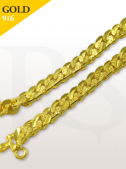 Bracelet Curb Diamond Pattern 916 Gold 4.5 gram